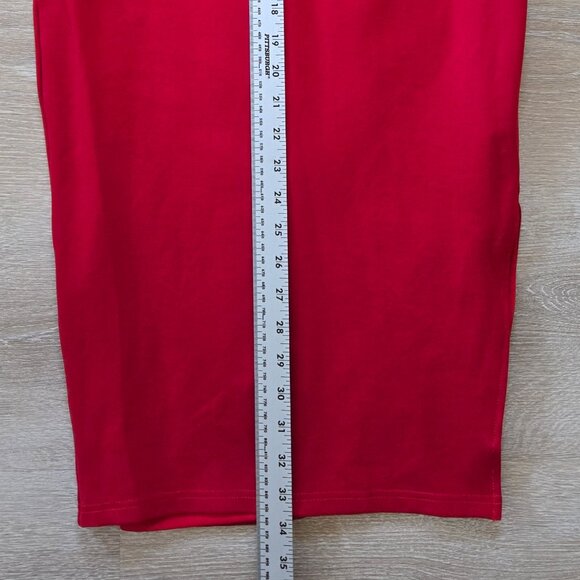 Lulus Paulina Square Neck Red Bodycon Midi Cocktail Sheath Dress Small NWOT - Picture 8 of 17